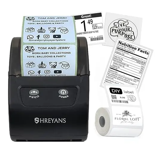 Shreyans (SRS58D) Bluetooth Label and Receipt Printer (2 Inch)